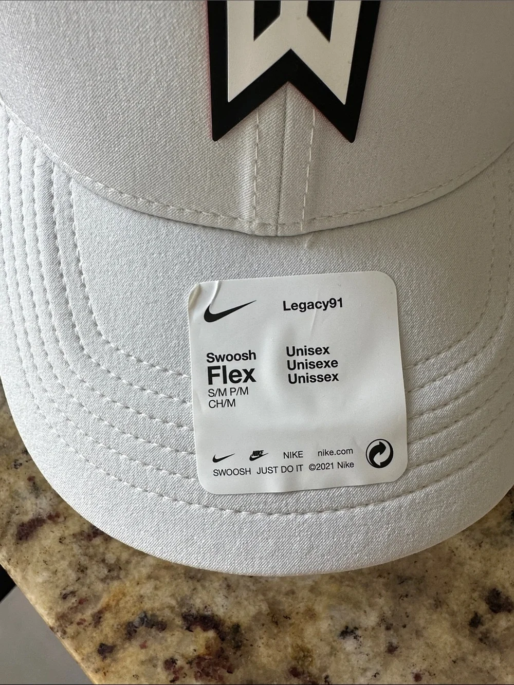 Nike White TW Logo Malbon Flex Golf Cap